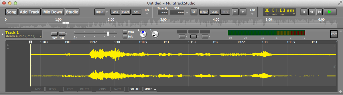 Overview bar showing track editor data