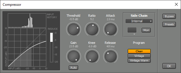 Compressor effect window