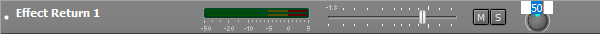 Focus indicator (left) and Pan knob after pressing Alt+P (right).