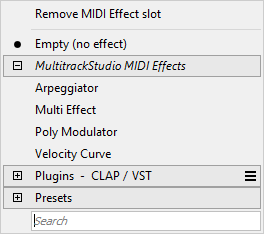 MIDI Effect Selector