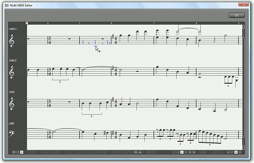 Notation in the Multi MIDI Editor