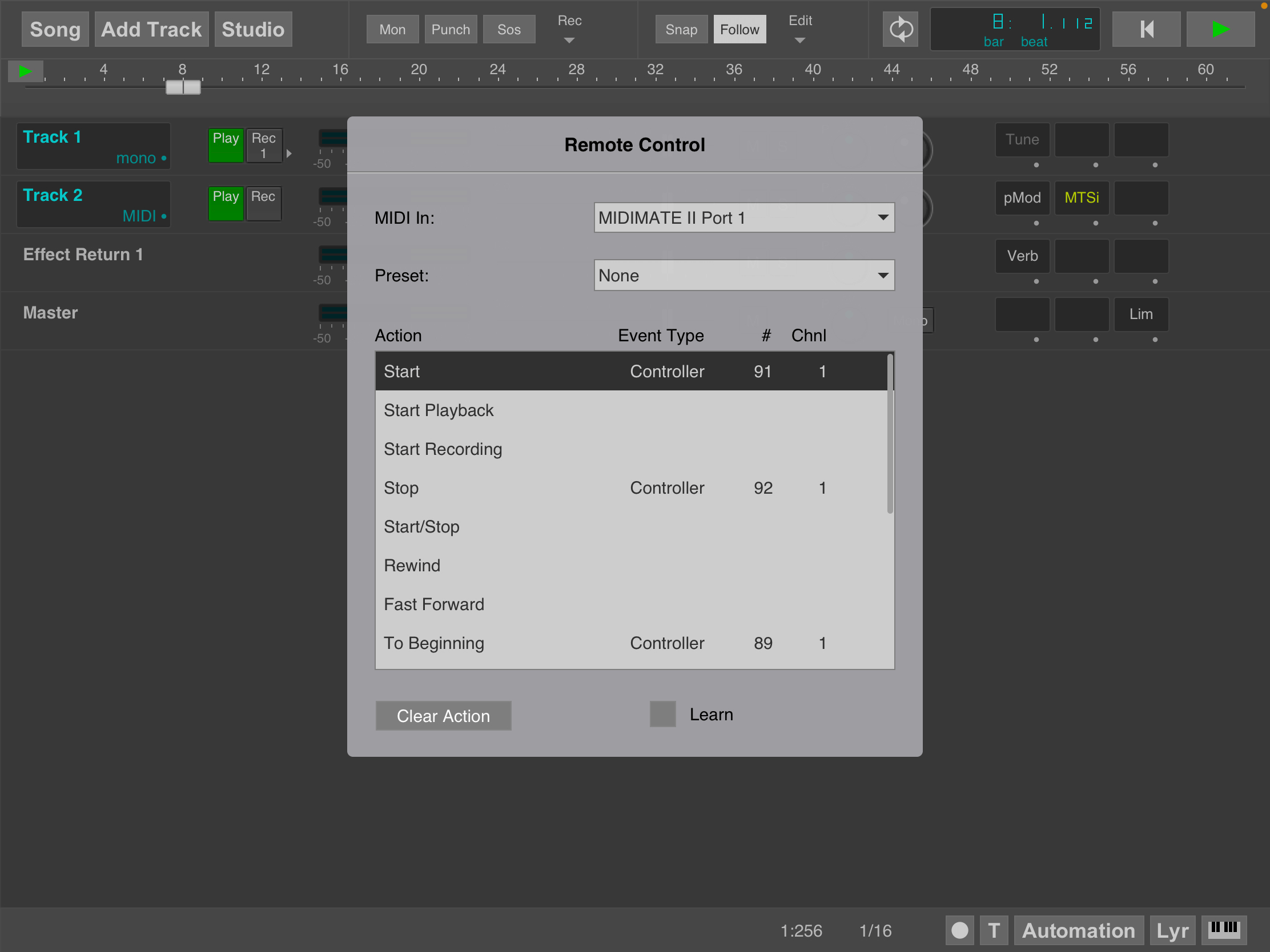 Remote Control settings