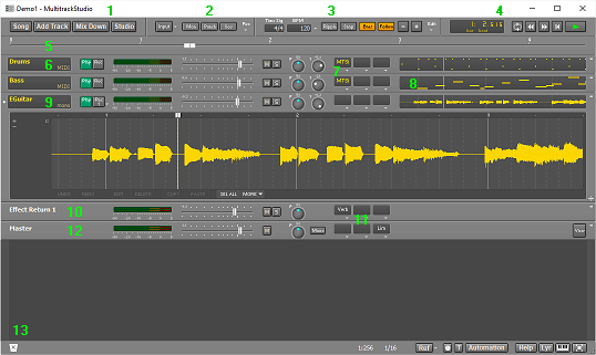 MultitrackStudio main window