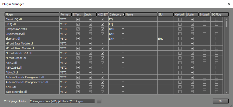 Plugin Manager window