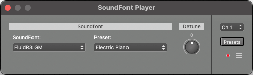 SoundFont Player window