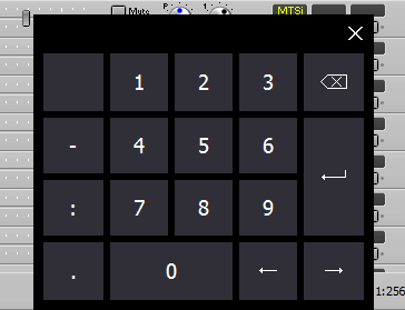Touch keyboard for position indicator