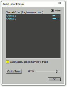 VistaSound's Input Control with Automatically assign inputs to tracks button